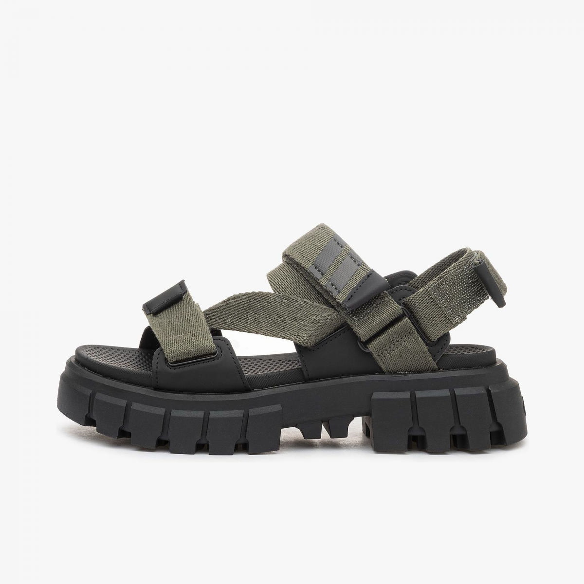 Prada Triangle-Logo Fisherman Sandals - Black for Men